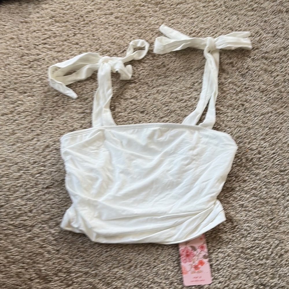 White Tie-Strap Top